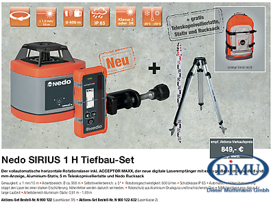 Rota.-laser SIRIUS 1H Tiefbau Set