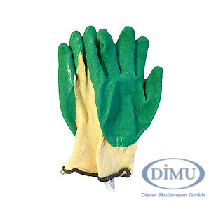 5-Fingerhandschuhe Natur-Latex grün