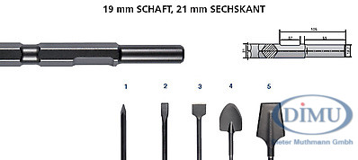 Meißel Flach-Spitz-Breit 19 mm 6-kant
